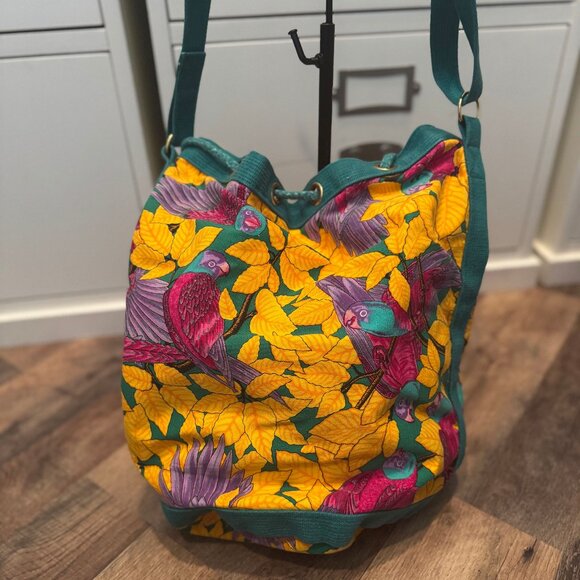 Hermes Parrot Print Bucket Bag